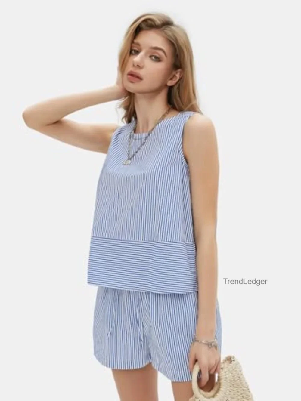 Women's 100% Cotton Two Piece Short Set Sleeveless Tank
